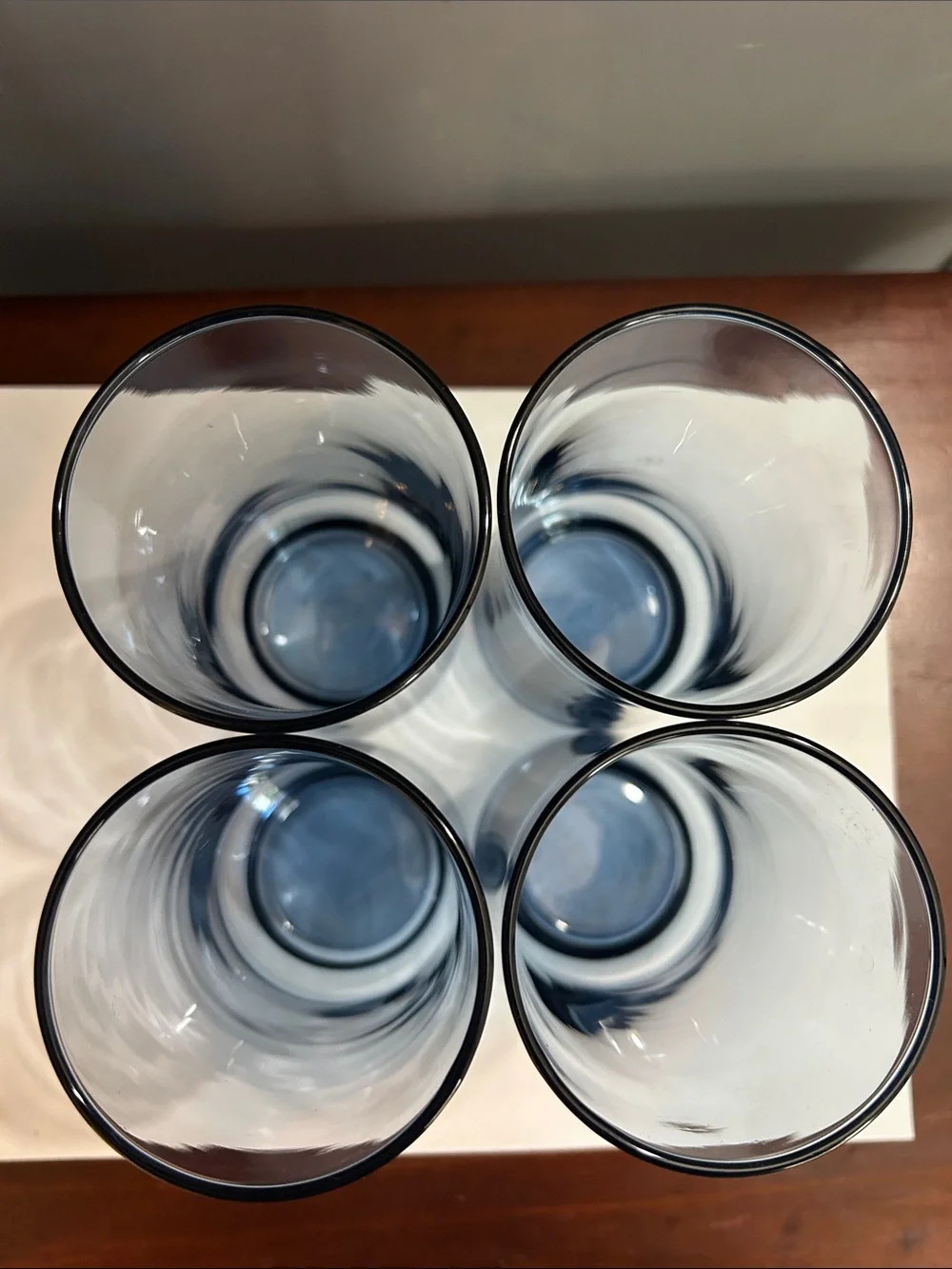 Libbey Glassware Smoke Blue Water Glass Set - Pack of 4 Vintage